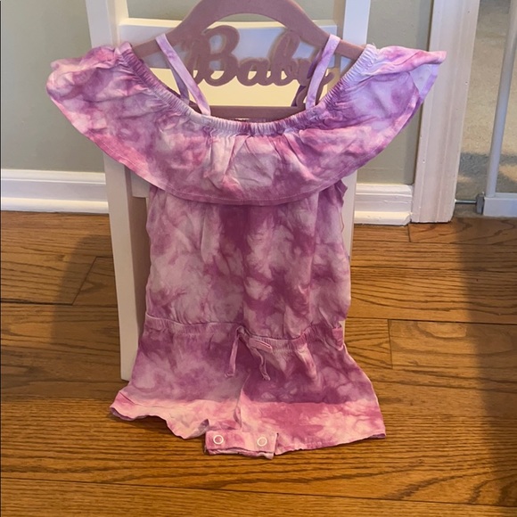 Purple Tie Dye Shorts Romper